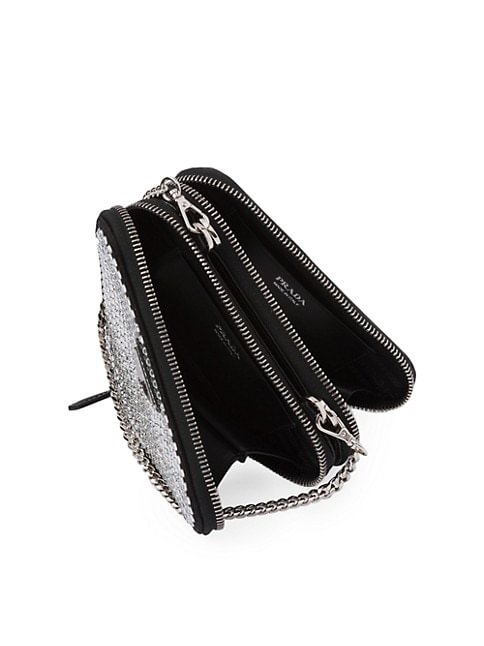 Prada Embellished Satin And Leather Mini Pouch 3.3 out of 5 Customer Rating