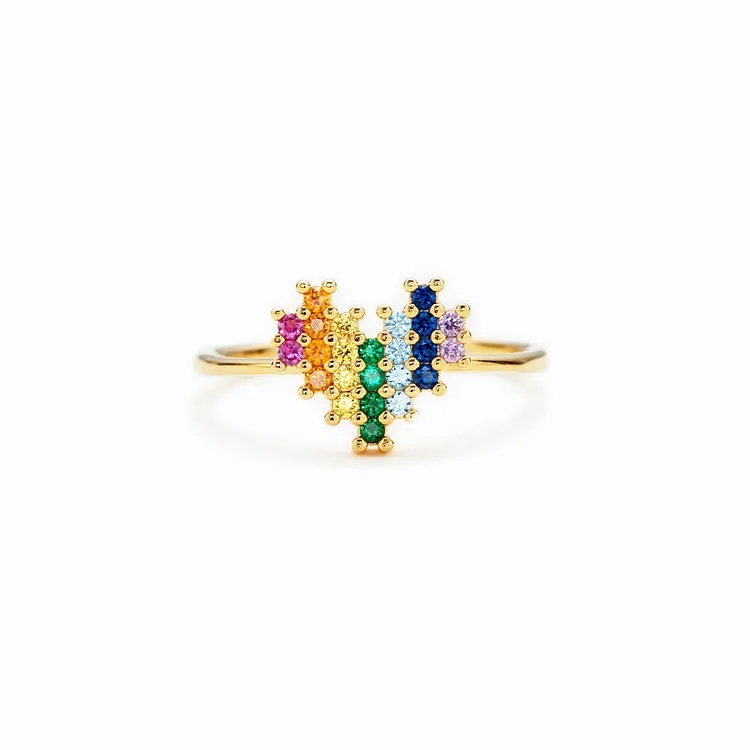 There's No One Quite Like You Rainbow Heart Ring