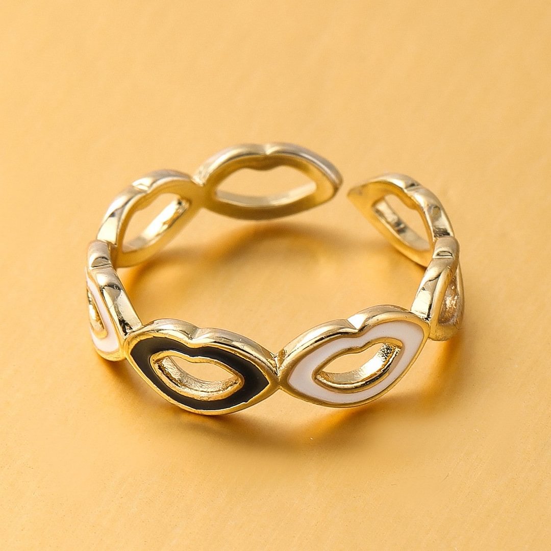 Women chic pattern rhinestone ring