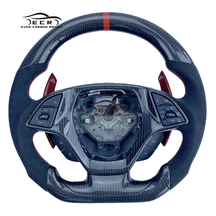 Ever-Carbon Racing ECR Hotsell Alcantar Steering Wheel For Chevrolet Corvette C7 Steering Wheel Corvette