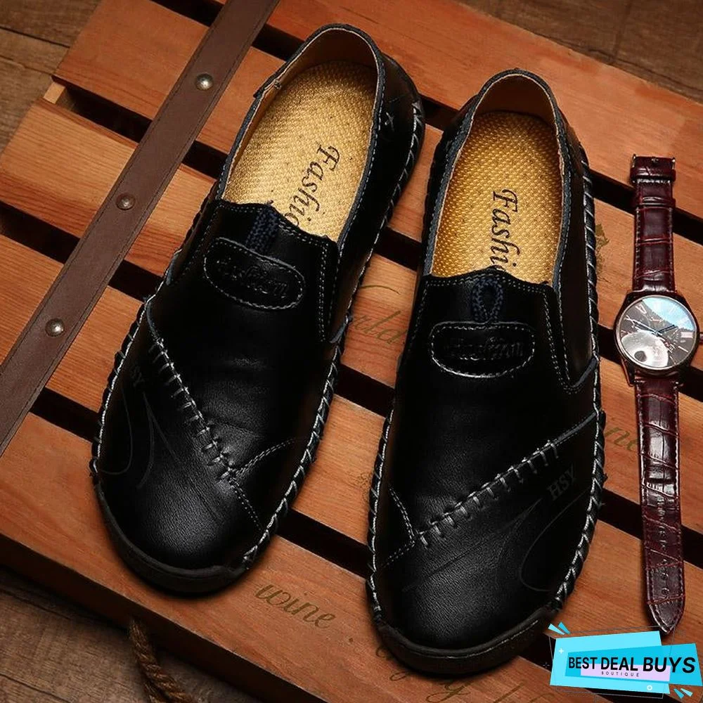 Hot Sale Genuine Leather Men's shoes Moccasins Loafers Shoes Waterproof Soft Breathable Flats