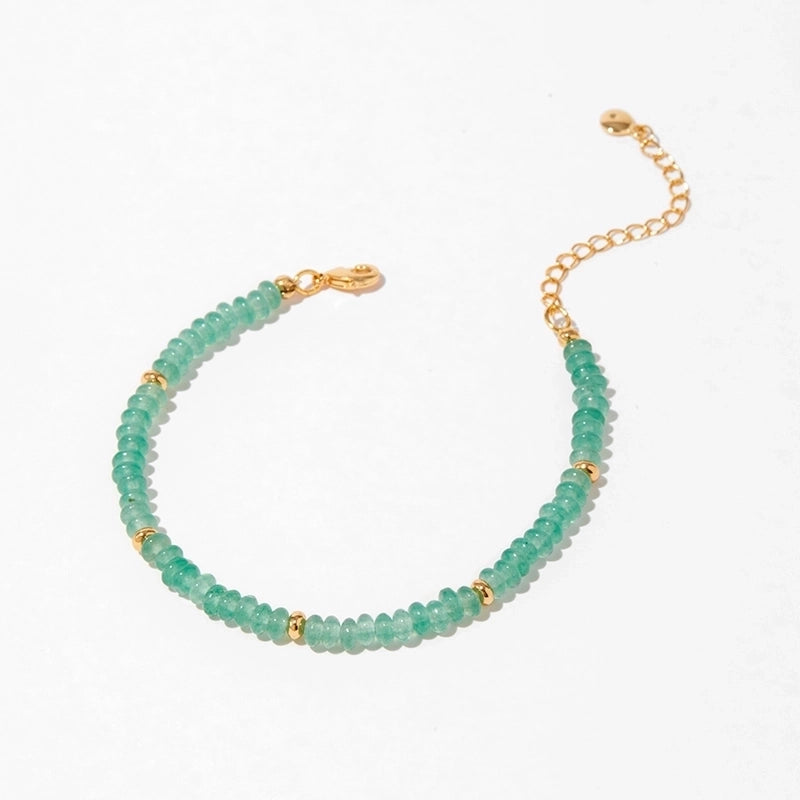 Turquoise Copper Beaded Crystal Artificial Crystal Natural Stone Turquoise Bracelets