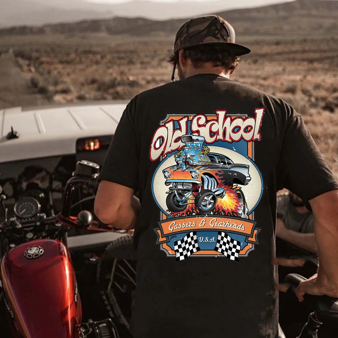 OLD SCHOOL Modified Car Print Men's T-shirt