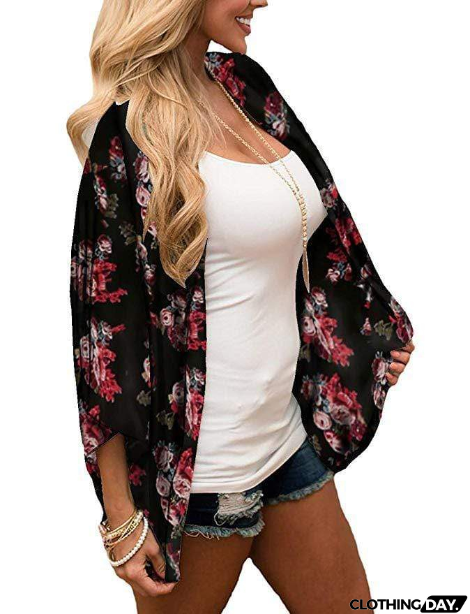 Bohemia Flower Print Summer Beach Women's Cardigan Loose Chiffon Coat
