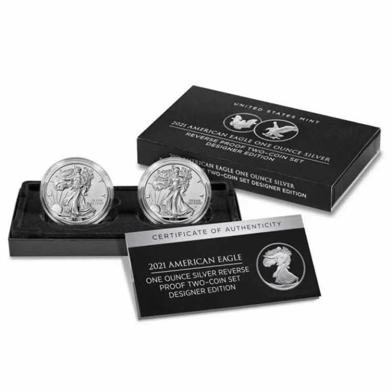 2021 Silver Heraldic Eagle T1 & Landing Eagle T2-W 2-pc Set