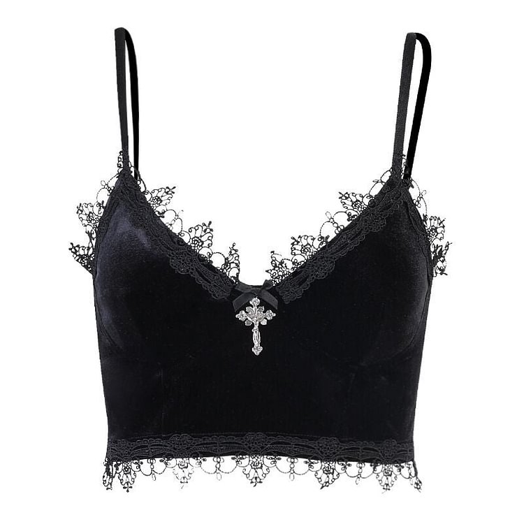 Lace Velvet Bra Top