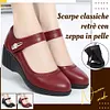 Gioiacombo&trade; Versatili scarpe da donna in pelle con fibbia classica