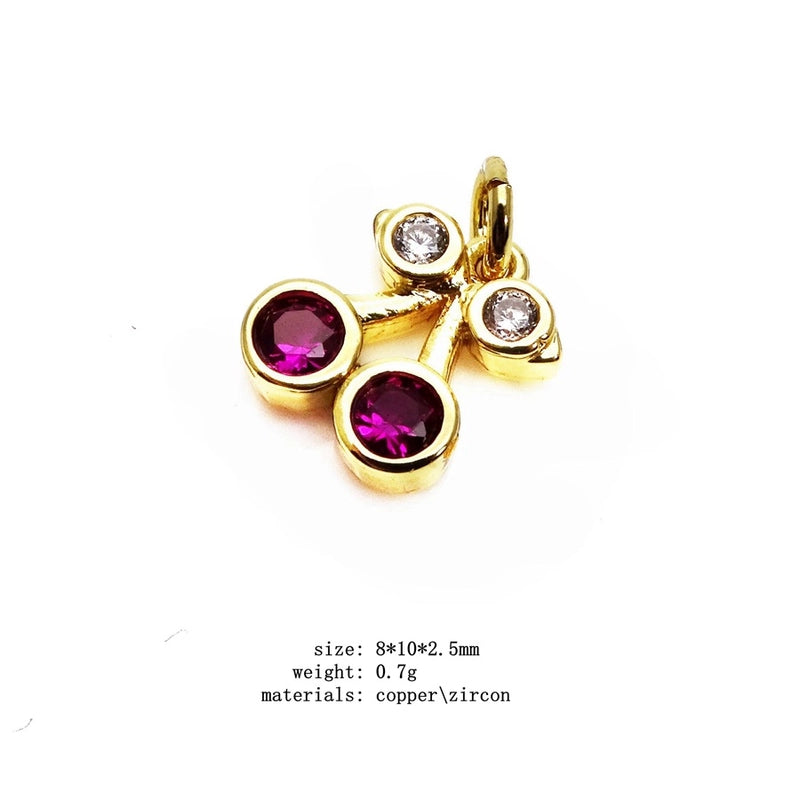 1 Piece Copper Zircon Rabbit Star Moon Pendant