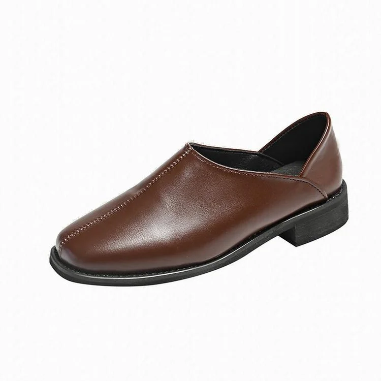 Yyvonne Women 2025 New Women's Shoes Spring Korean Version Of The Small Leather Shoes Women Wear Flat Shoes Legs Casual Lazy Woman