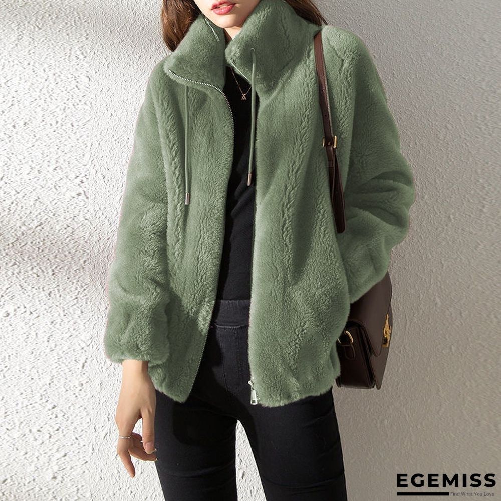 Autumn and Winter Stand Collar Cardigan Women's Coat | EGEMISS