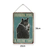 Black Cat Drinking Red Wine - Wooden Signs - 20*30cm