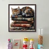 (US Only)Cat Printed Cross Stitch Kit 40x40cm DIY 11CT Embroidery Craft Set Home Art