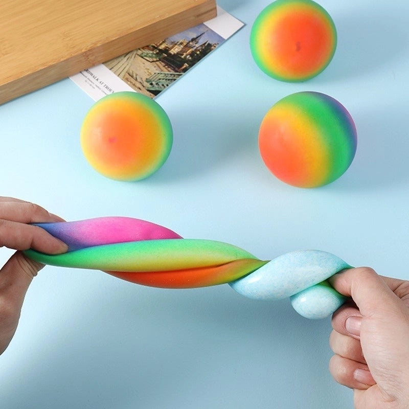 Large Squeeze Vent Rainbow Ball Stress Relief Decompression Toy