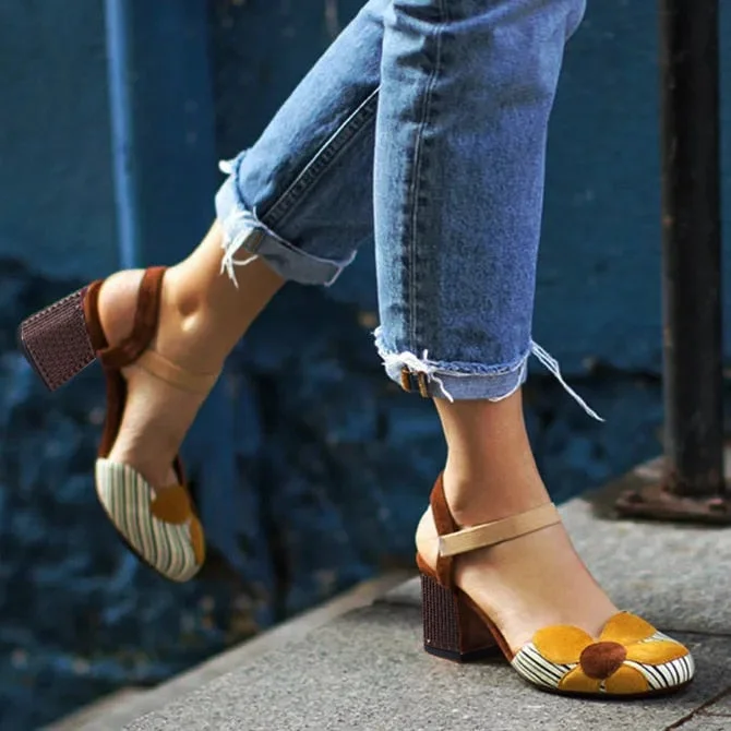 Female Sexy Party High Heels White Pumps Square Heels Women's Shoes New Fashion Casual Point Toe Buckle Strap Square Heel