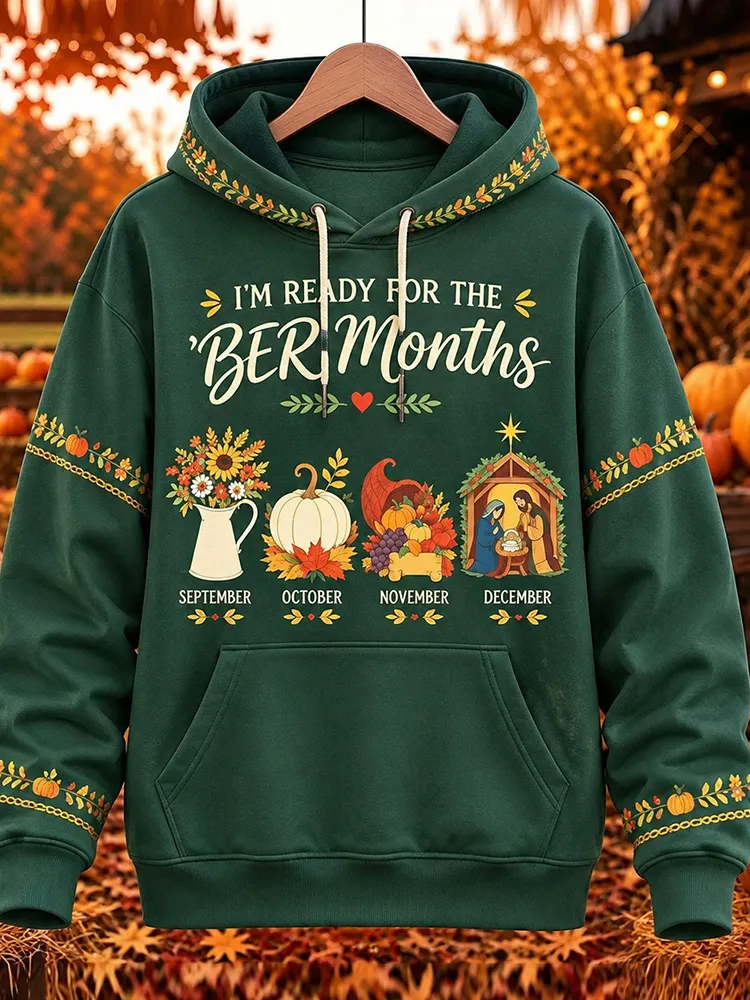 Comstylish Women's Vintage "i'm Ready For The Ber Months" Print Hoodie