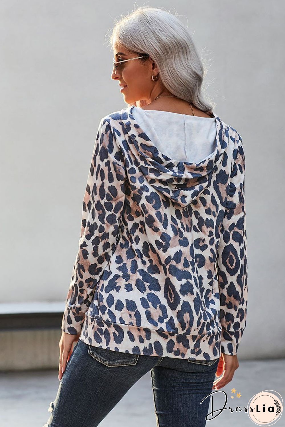 Chic V Neck Camouflage Printed Top
