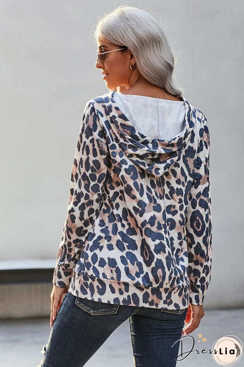 Chic V Neck Camouflage Printed Top
