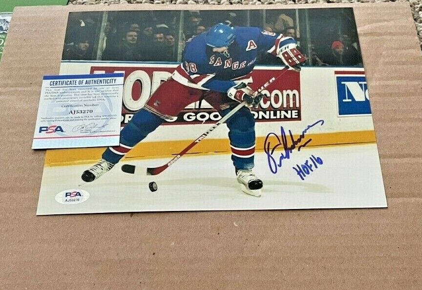 ERIC LINDROS SIGNED NEW YORK RANGERS 8X10 Photo Poster painting W/HOF16 PSA CERTIFIED