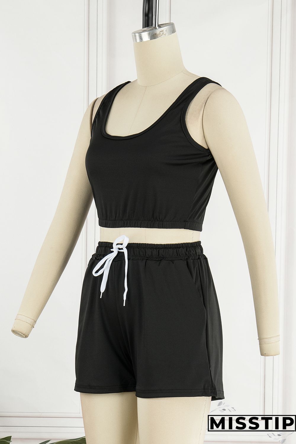 Orange Casual Solid Basic U Neck Sleeveless Two Pieces