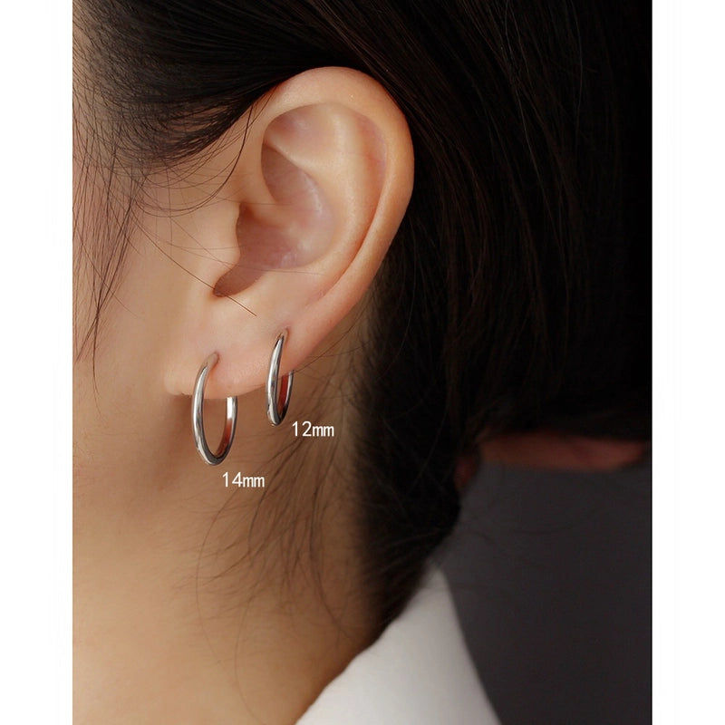 1 Pair 925 Sterling Silver Geometric Hoop Earrings