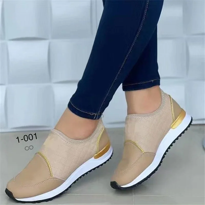 Qengg Shoes Sneakers Women Shoes Ladies Slip-On Solid Color Sneakers for Female Sport Mesh Casual Shoes for Women 2022