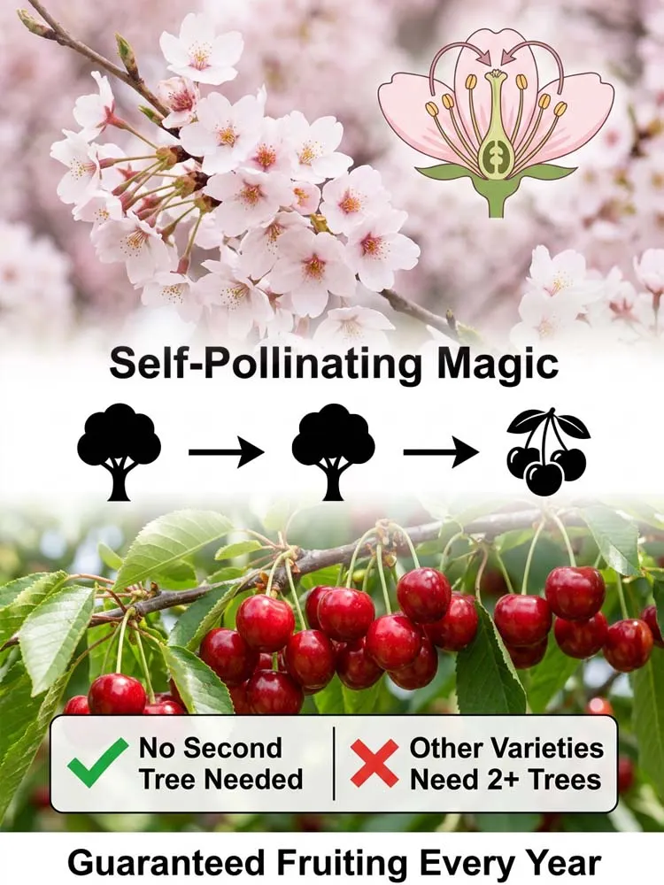 【No fruit, full refund】 Premium Giant Sweet Cherry Sapling