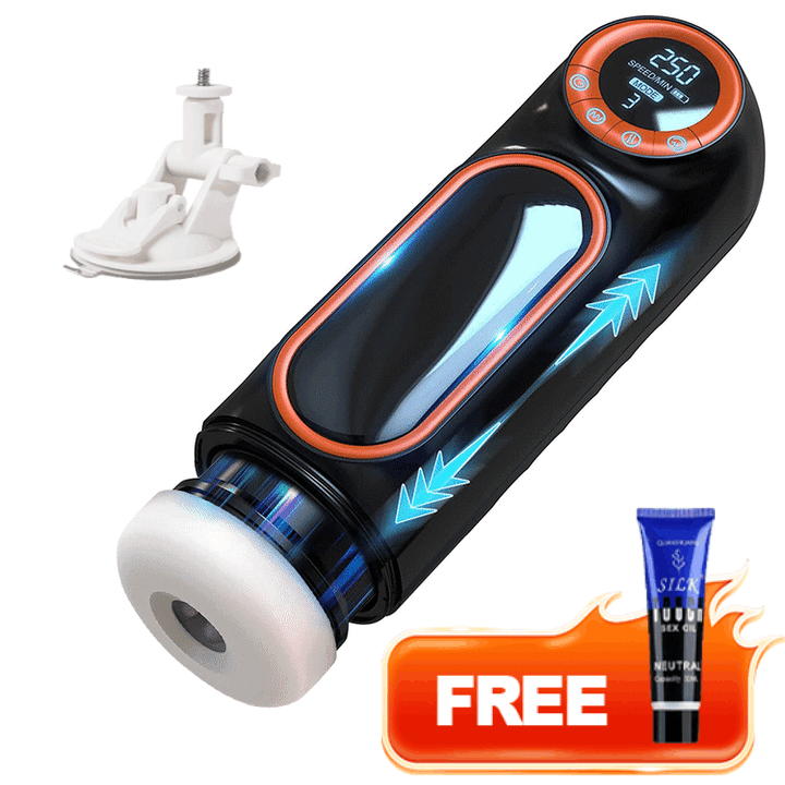 【With Free Lube 】Intruder 1.0 Automatic Telescopic Sucking Vibrating Blowjob Toy Male Masturbator Stroker By Rose Toy