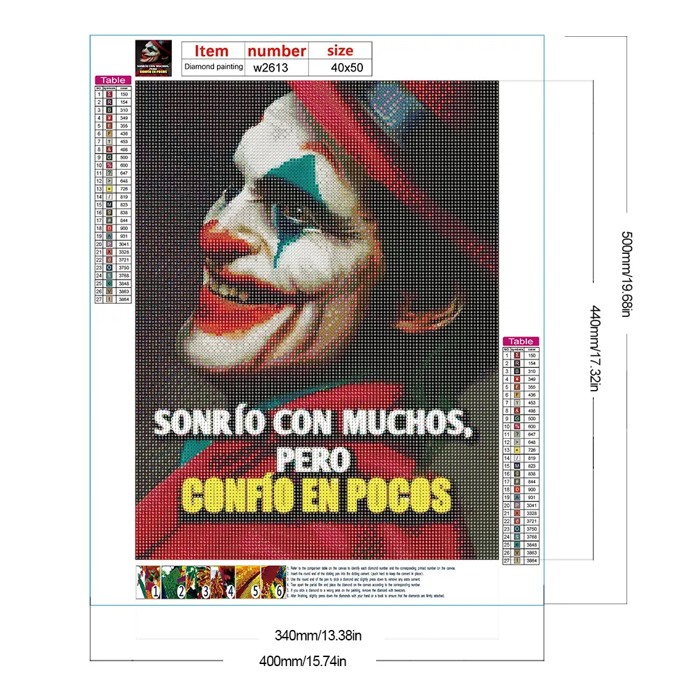 Full Round Diamond Painting 40*50cm - Clown Smile