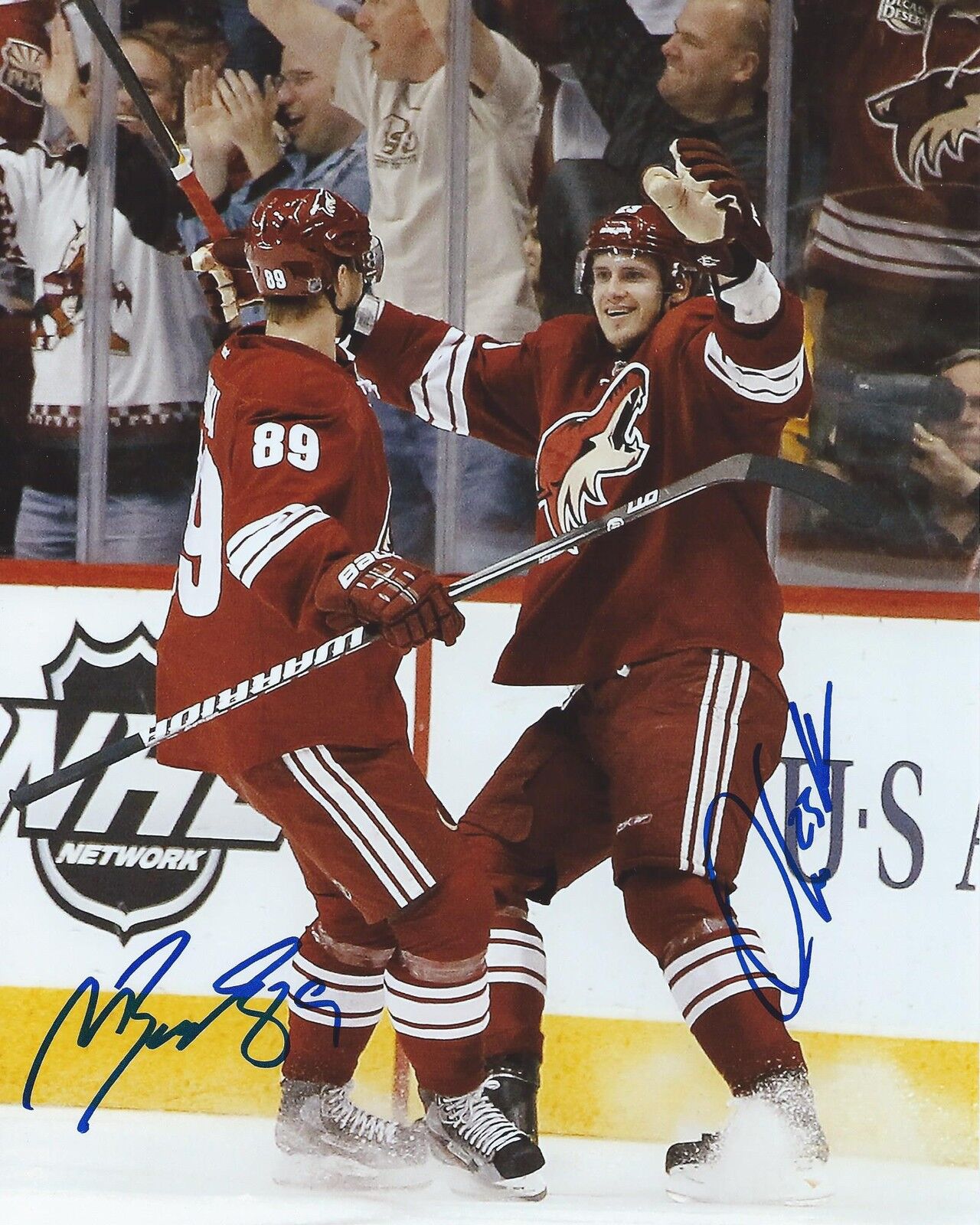 Mikkel Boedker & Oliver Ekman Larsson Signed 8×10 Photo Poster painting Arizona Coyotes COA