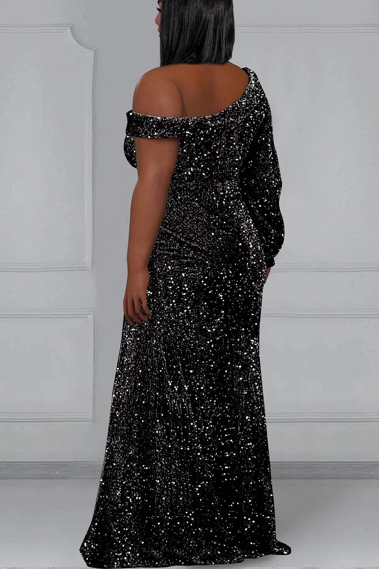 Elegant Floral Backless Oblique Collar Trumpet Mermaid Dresses Elegant Floral Backless Oblique Collar Trumpet Mermaid Dresses
