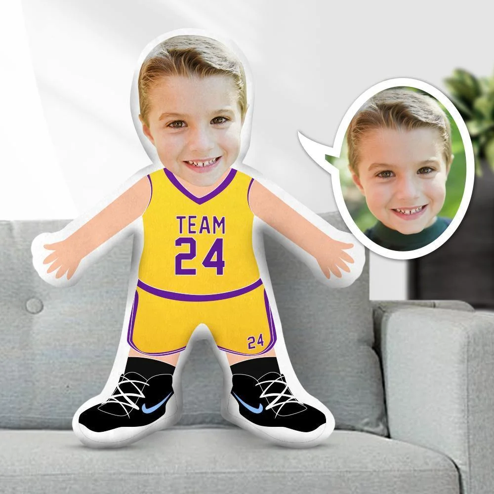 My Face Pillow, Custom Pillow, Personalized Photo Pillow Gift Pillow Toy, Basketball Team, Dream Team, Basketball Uniform, Basketball player, Los Angeles Lakers, Throw Pillow, MiniMe Pillo Dolls and Toys