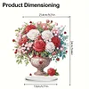DIY Rose Vase Diamond Painting Single Sided Acrylic Desktop Ornaments