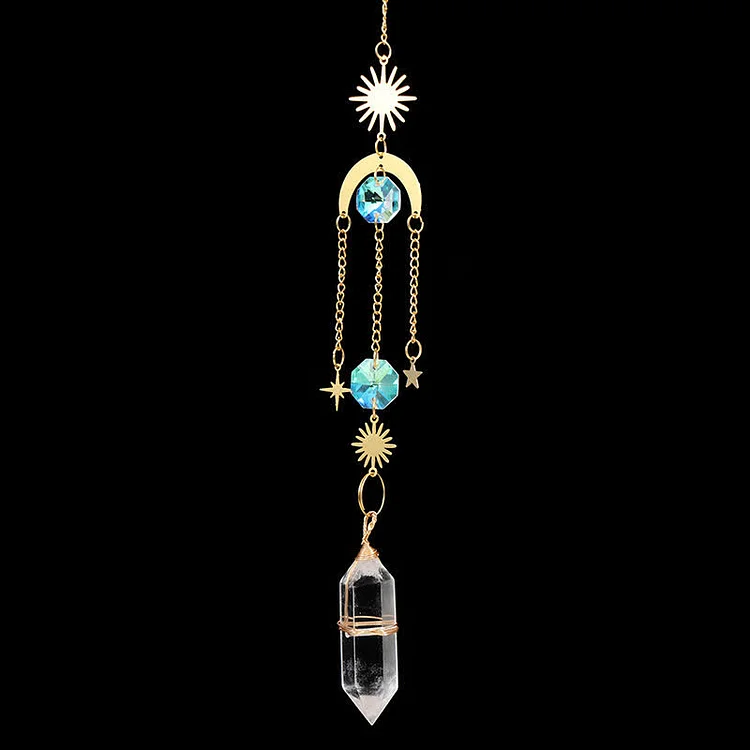 Crystal Pillar Colors Gemstone Ornament-Clear Crystal