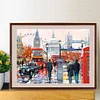 London Street Oil Painting - 11CT Stamped Cross Stitch - 50*40cm