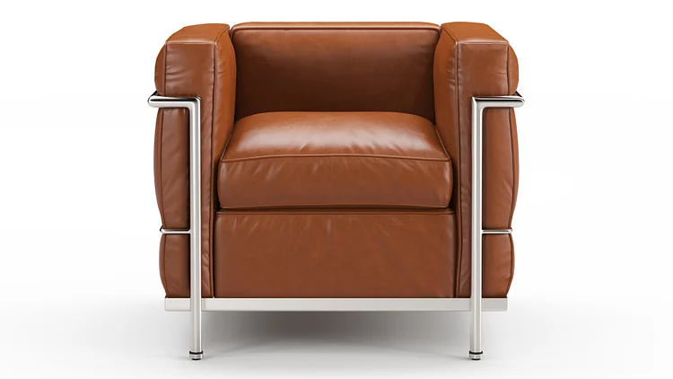 Corbusier Chair - Corbusier Petit Modele Lounge Chair, Brown Premium Leather
