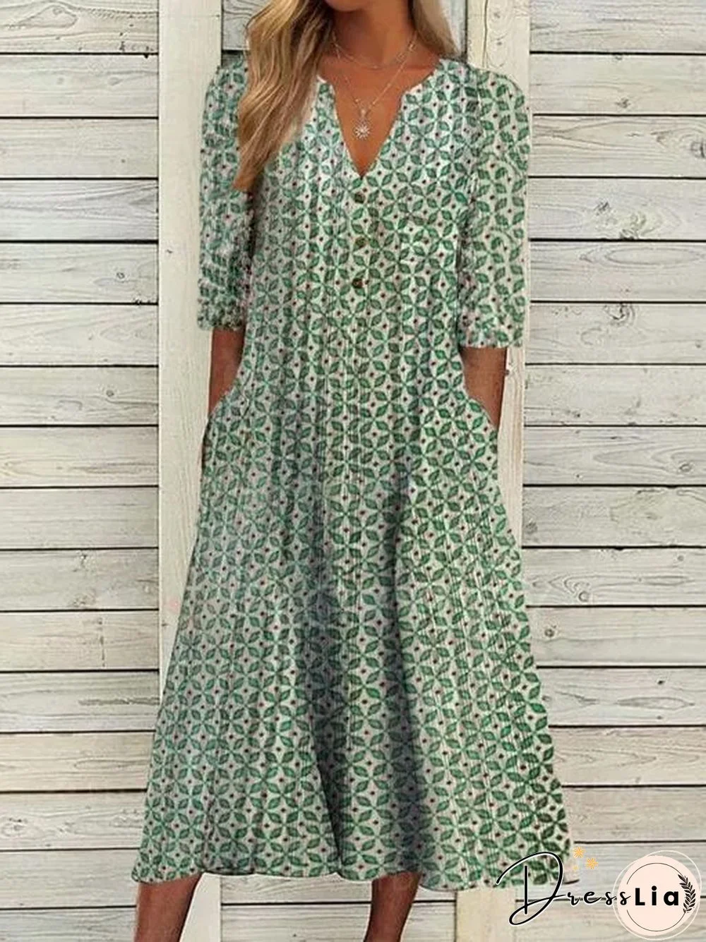 Cotton Half Sleeve Weaving Dress