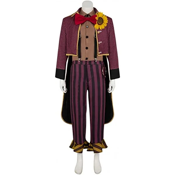 Men's Halloween Suit for Killer Clown Cosplay Costume Devil Clown Uniform