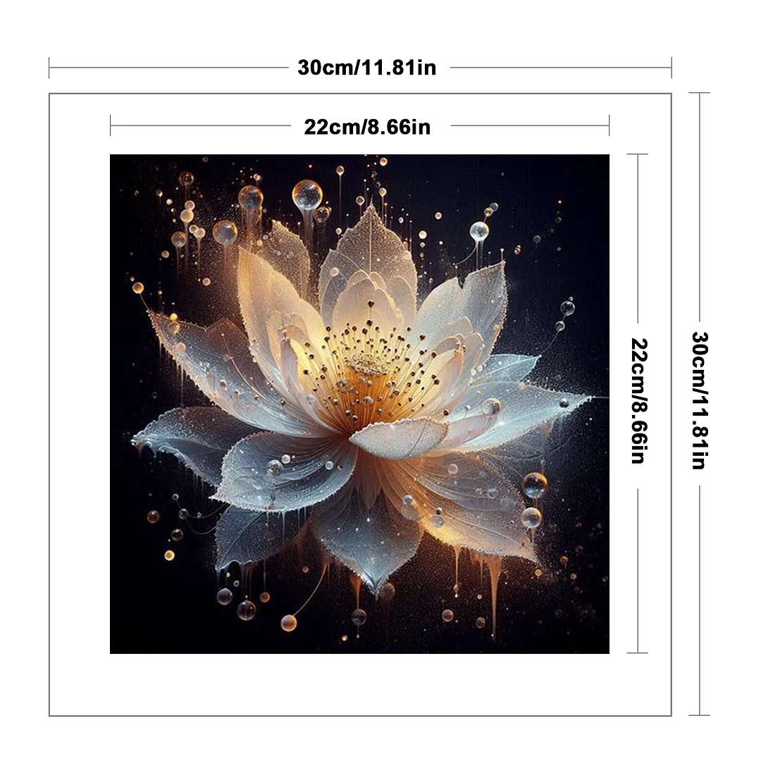 Gold Lotus Full 18CT DIY Counted Cross Stitch Kits for Adults Home Decor 30x30cm