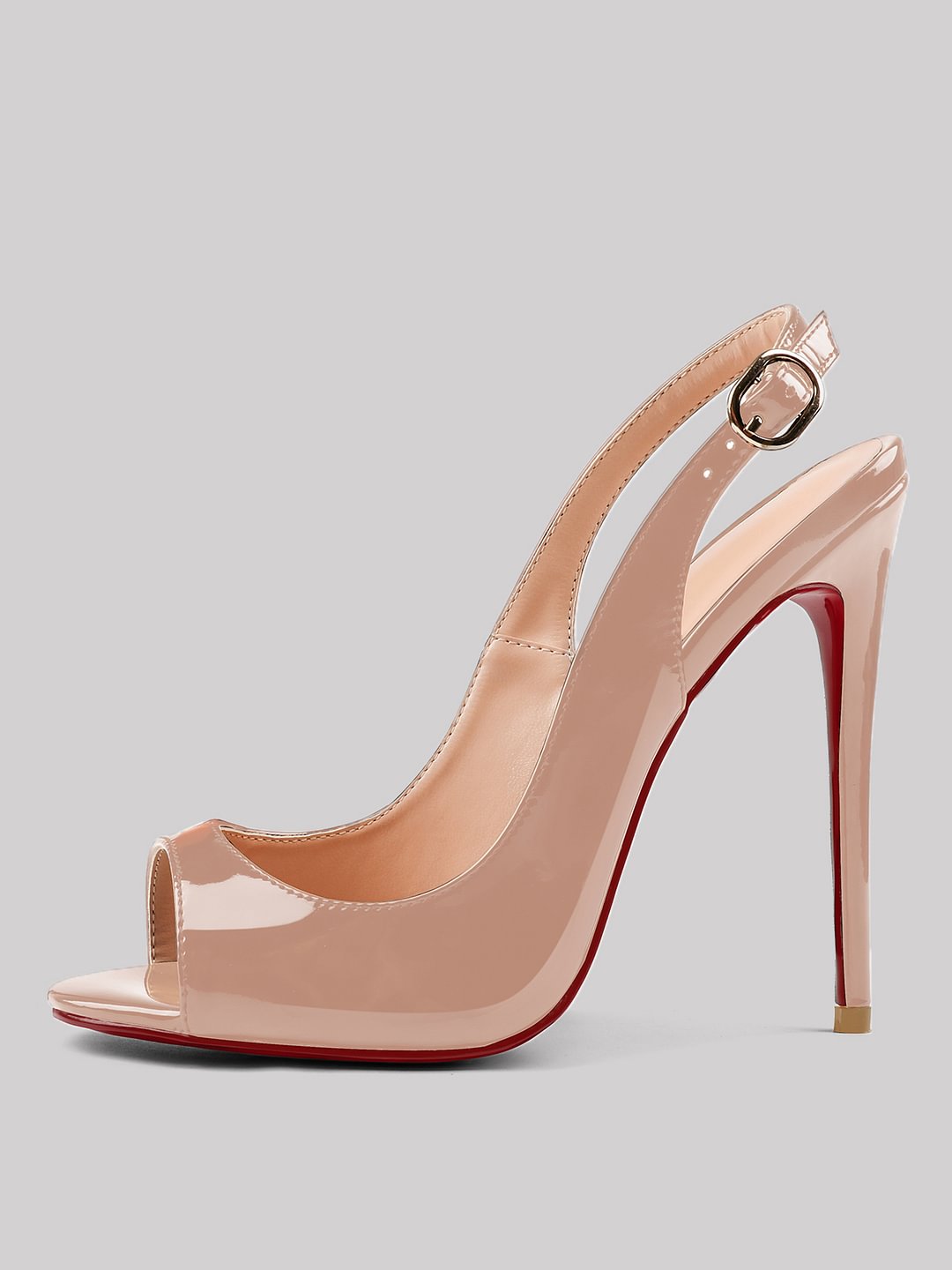 100mm/120mm Women's Open Toe Leaky Heel Red Bottom High Heels Stiletto Shoes