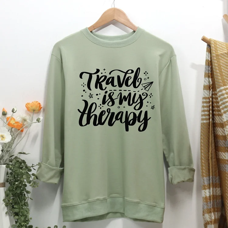 Travel Is My Therapy Women Casual Sweatshirt