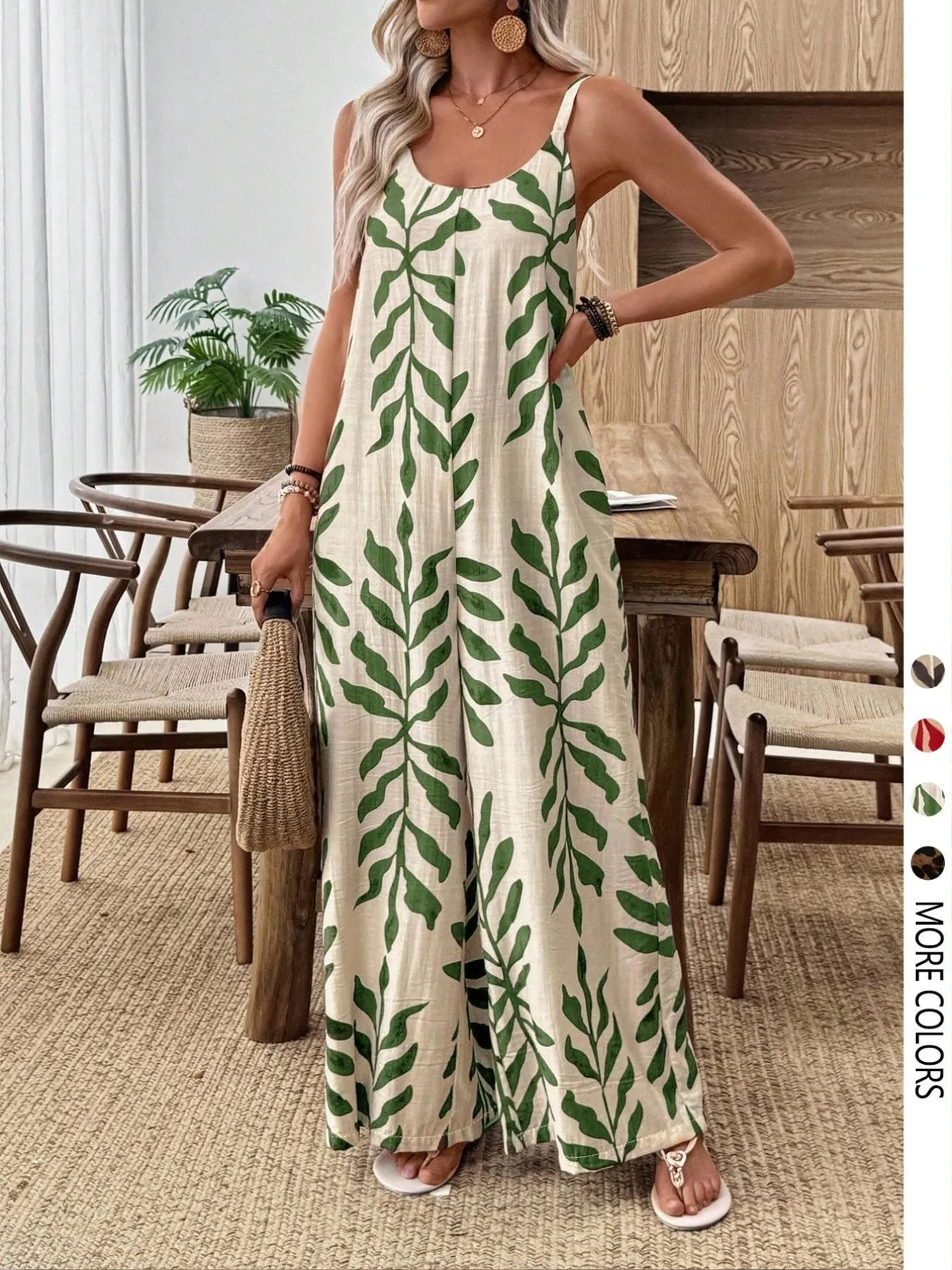Women's Casual Chic Bohemian Printed Loose One-Piece Jumpsuit, Summer Fashion Sleeveless Jumpsuit, Comfortable and Stylish Boho Overall Women's Casual Chic Bohemian Printed Loose One-Piece Jumpsuit, Summer Fashion Sleeveless Jumpsuit, Comfortable and Stylish Boho Overall