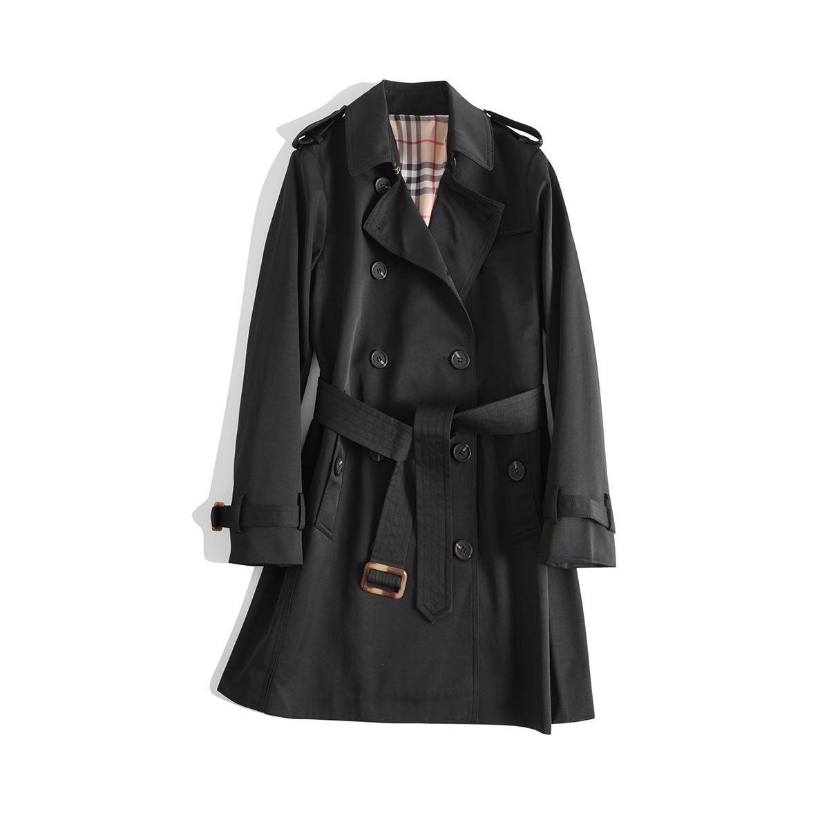 Women's Classic Double-breasted Trench Coat Mid-length-MERUMOTE