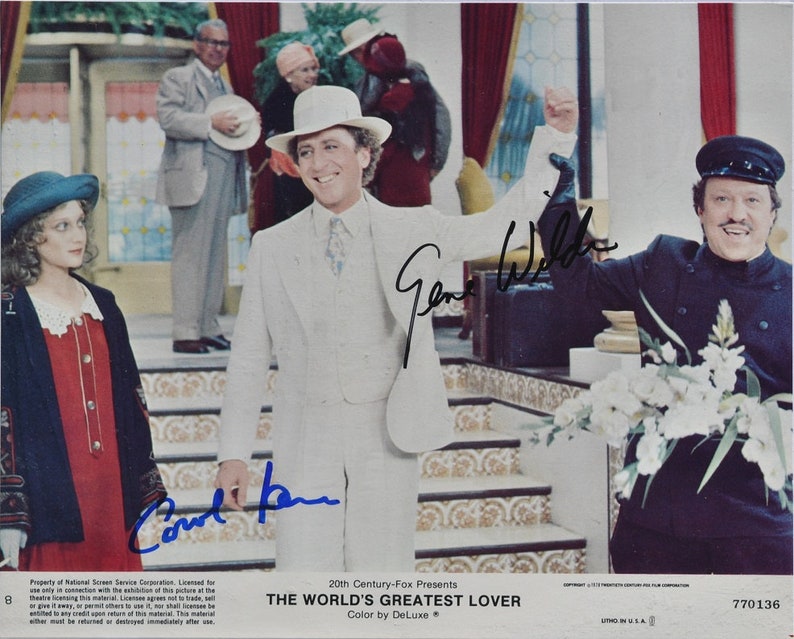 GENE WILDER & CAROL Kane Signed Photo Poster painting x2 The Worlds Greatest Lover wcoa