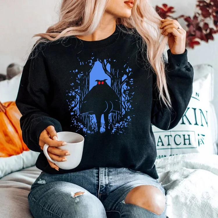 Mothman Funny Black Unisex T-shirt/Crewneck/Hoodie