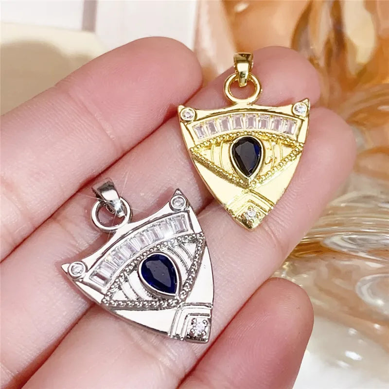 1 Piece 18.5*13.3MM Copper Zircon Geometric Heart Shape Flower Polished Pendant Jewelry Accessories