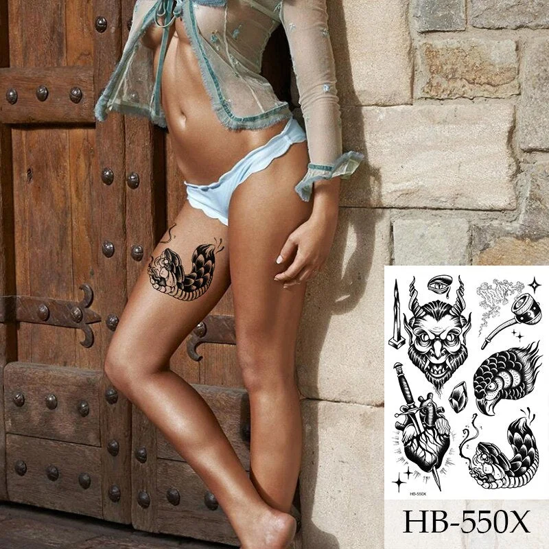 1Sheet Rose Flower Tiger Water Transfer Tattoo Stickers,Women Body Art Temporary Tattoos,Girl Back Breast Tatoos