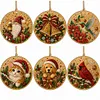 6pcs/set DIY Diamond Special Shape Pearl Art Hanging Wooden Christmas Tree Ornament Kit