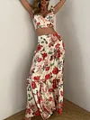 Floral Printed Empire Two-Piece Suits