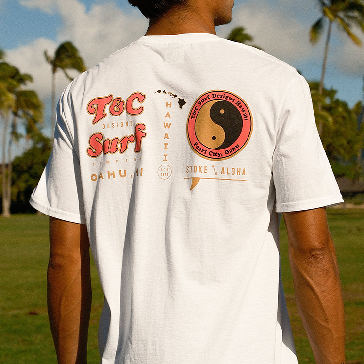 Retro Surf Oversized Short Sleeve Casual T-Shirt aa4a