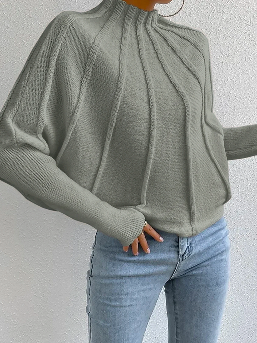 Half Turtleneck Casual Plain Sweater | IFYHOME